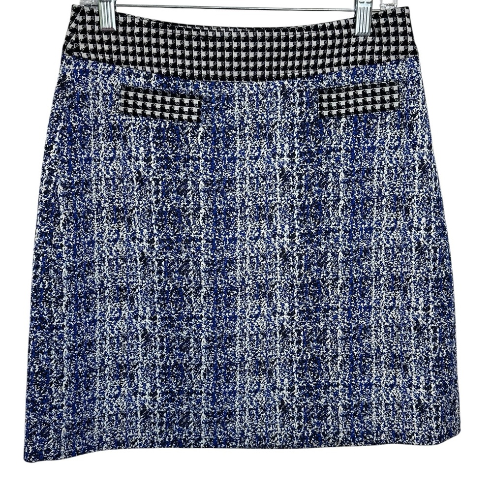 CAbi Blue and Black Tweed Skirt
